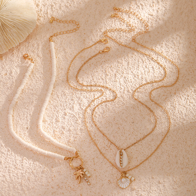 Collier Multicouche Coquillage de Perles de Bohême – Perle d'Imitation