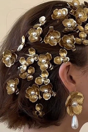 Pince à cheveux fleur de perles – Style cour vintage