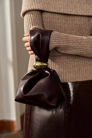 Retro Pleated Bucket Bag with Zipper Closure