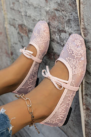 Sequined Embroidered Square-Toe Flat Shoes
