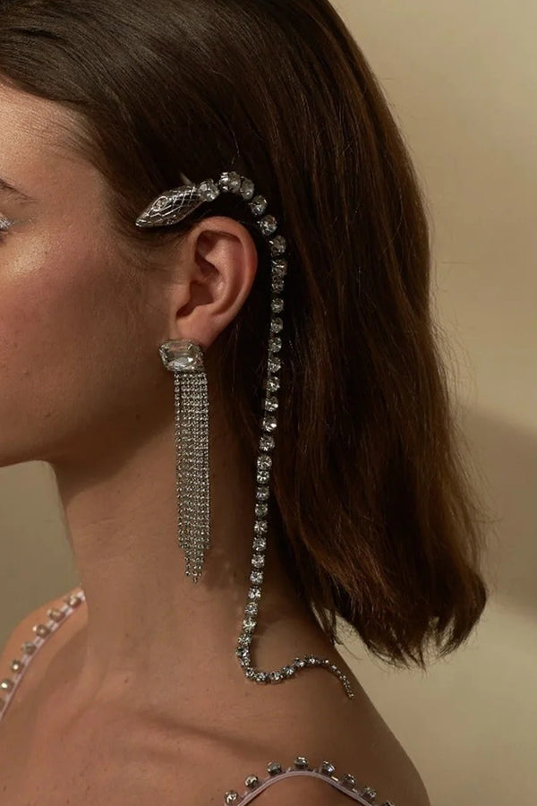 Rhinestone Snake Chain Hair Accessory for Special Occasions