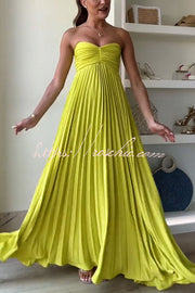 Off Shoulder Pleated Maxi Dress with Scarf – Party Gown