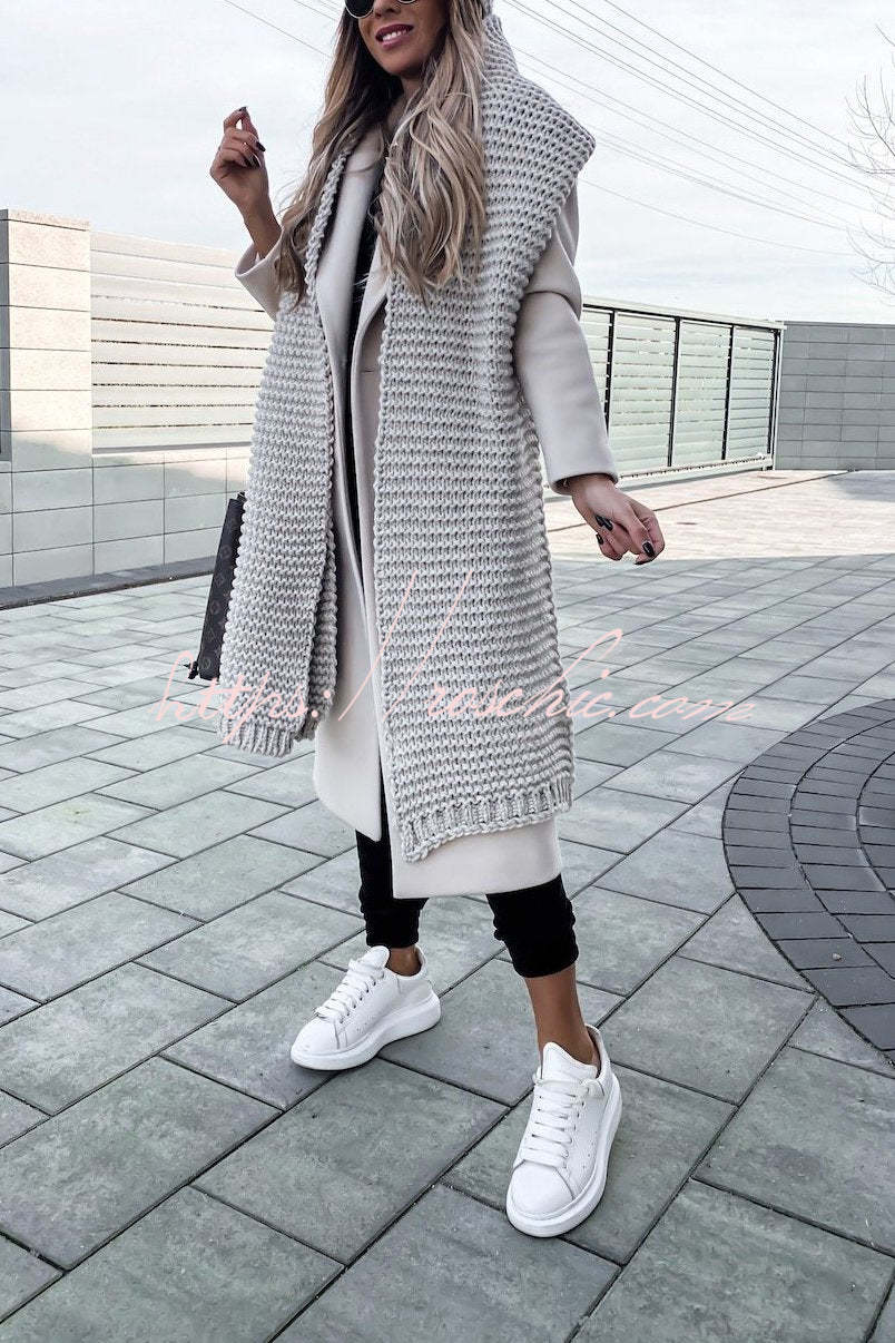 Handmade Thick Knit Wool Scarf for Women & Men
