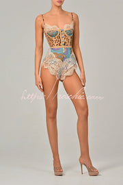 Baroque Lace Bodysuit – Spaghetti Strap Slim Fit