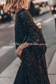 Kimono à manches cloche à sequins | Dissimulation de soirée disco