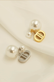 Vintage Double D Shape Pearl Earrings