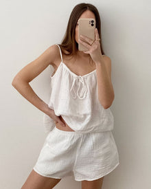 Duniii Crinkle Cotton Cami & Shorts Lounge Set