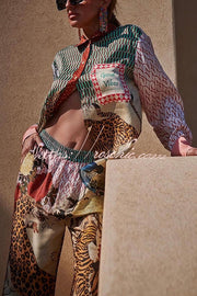 Tiger Print Long Sleeve Shirt and Pants Set – Loose Fit
