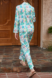 Underwater Print Long Sleeve Two-Piece Set – Loose Fit