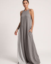 Two-Tone Sleeveless Maxi Dress