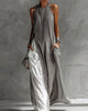 Two-Tone Sleeveless Maxi Dress