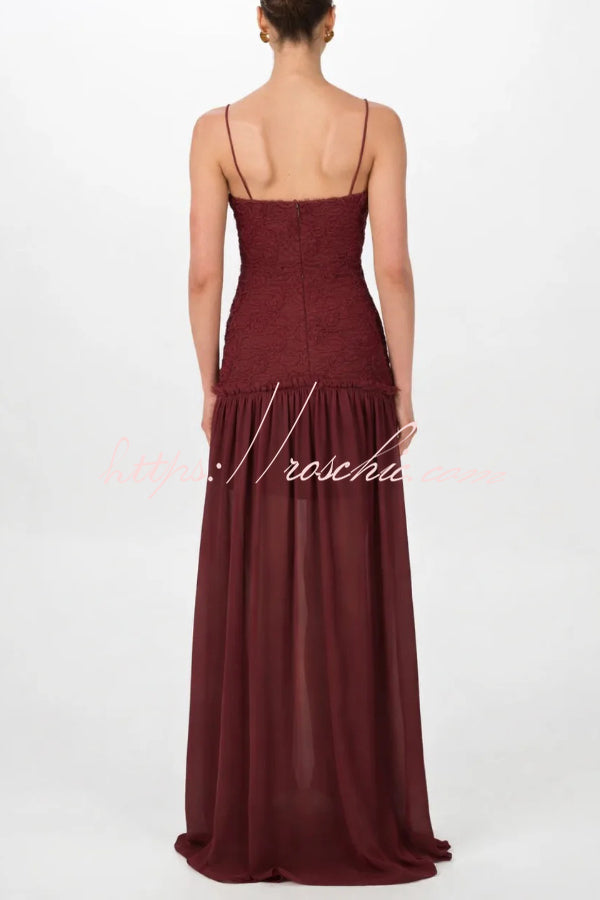 Floral Chiffon Strapless Maxi Dress – Off Shoulder Party Gown