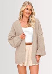 Oversized Cardigan Sweater for Women - Open Front Knit