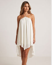 Halter Neck Tiered Mesh Mini Dress