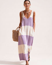 Striped Maxi Dress with Pockets