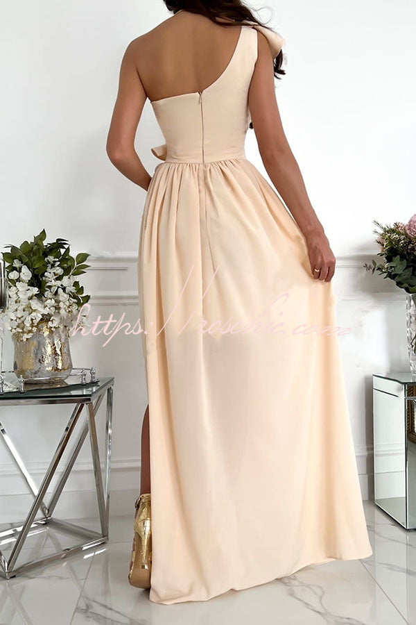 Ruffle One Shoulder Maxi Dress – Loose Fit Party Style