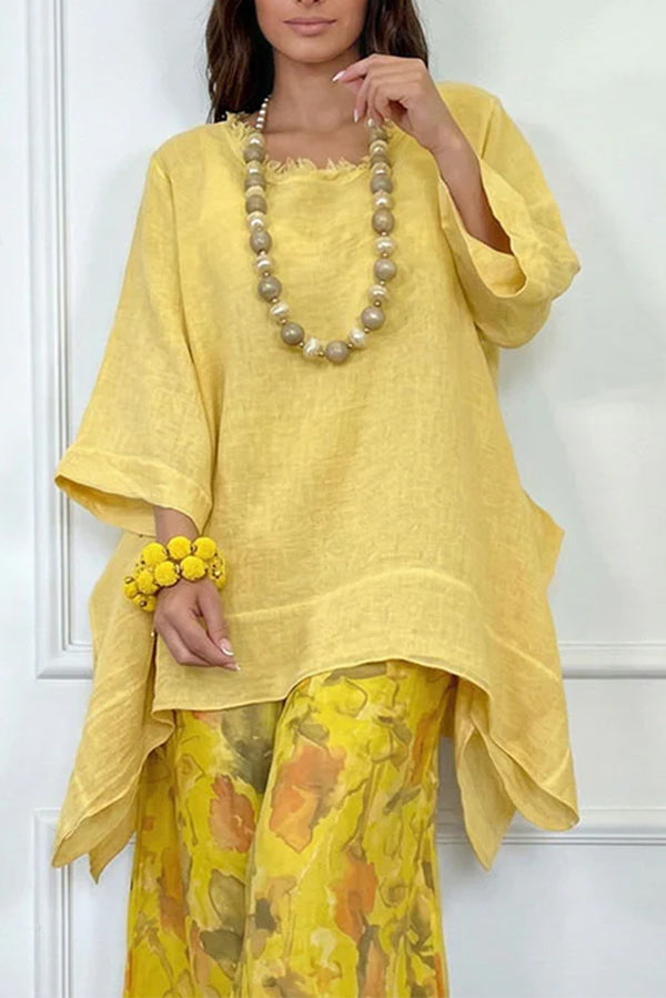 Sunshine Yellow Linen-Look Resort Set | Loose Fit