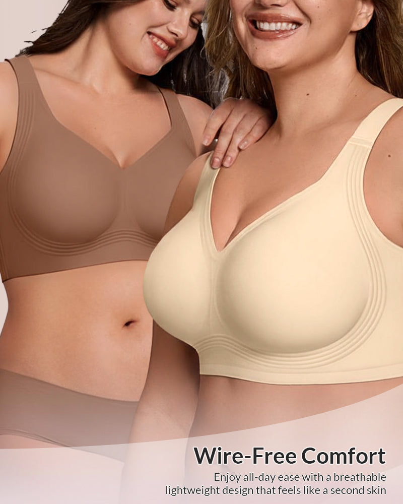Full Coverage Wireless Bra with Jelly Strip Support