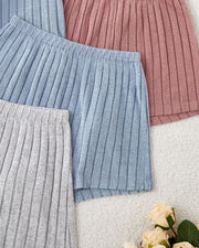 Ribbed Knit Pajama Set – Tank Top & Shorts