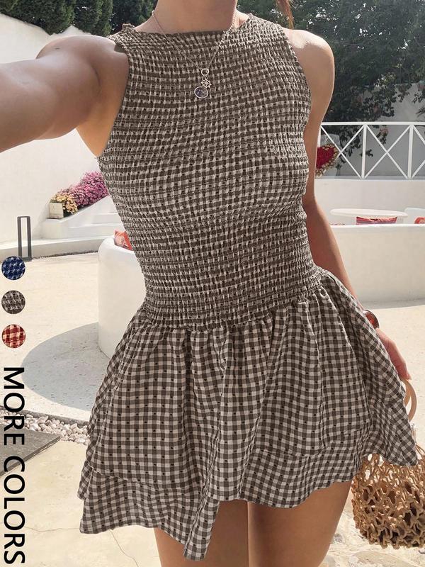 Women's Casual Fashion Sleeveless Short Dress, Perfect for Daily Wear, Ladies' Comfortable and Stylish Summer Clothing