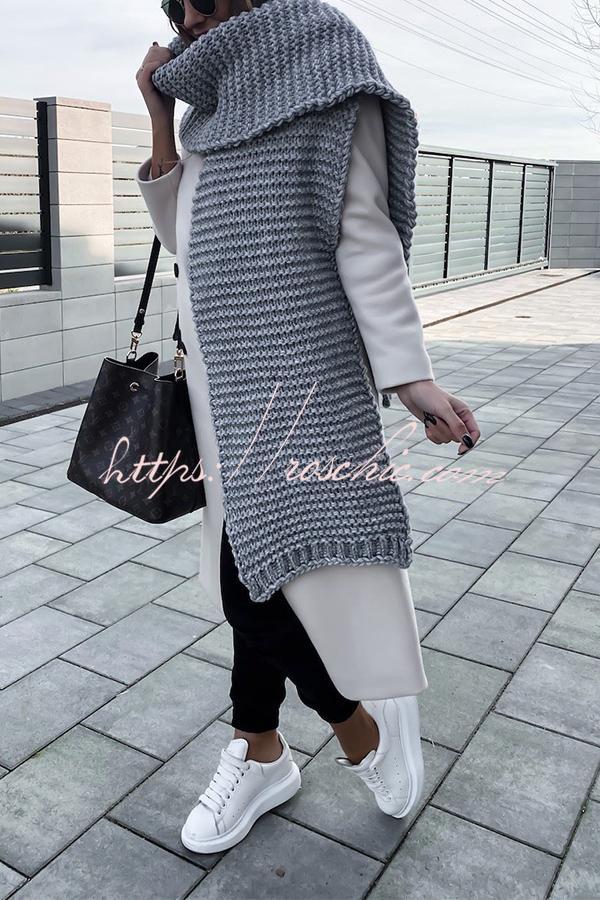 Handmade Thick Knit Wool Scarf for Women & Men