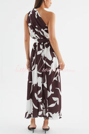 Printed One-Shoulder Maxi Dress – Vacation Casual Style