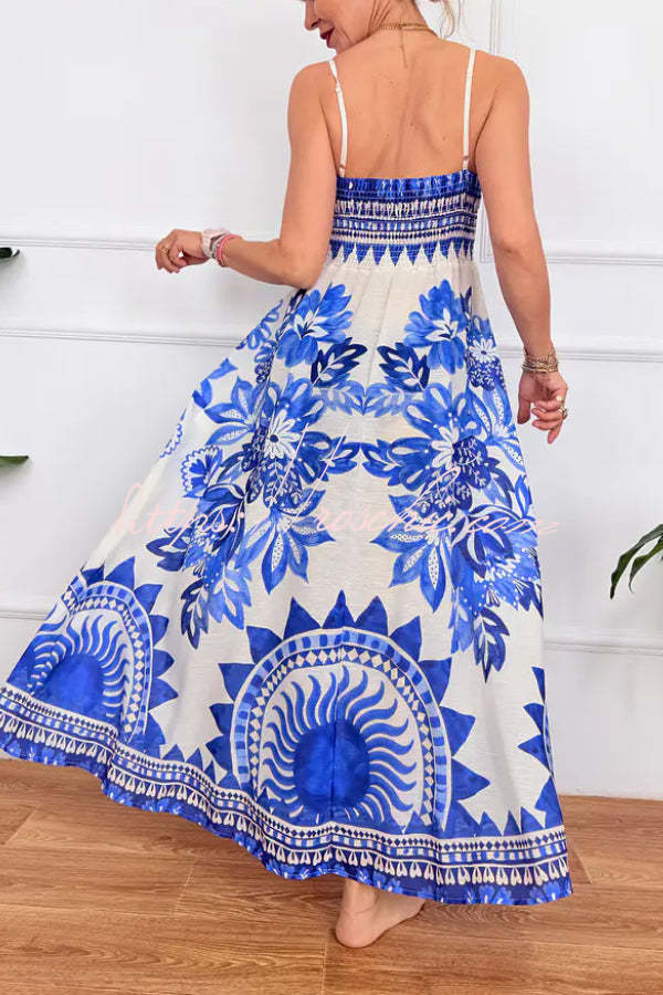 Blue & White Striped Sundress – Loose Fit Long Vacation Dress