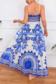 Blue & White Striped Sundress – Loose Fit Long Vacation Dress
