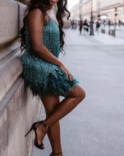 Candyfloss Feather Mini Dress