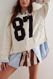Digital Jacquard Loose Knit Sweater – Long Sleeve