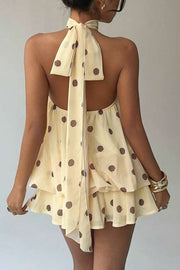 Chiffon Halter Neck Backless Mini Dress | Vacation Style