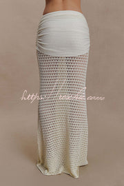 Knit Crop Top & Maxi Skirt Set with Hardware Detail