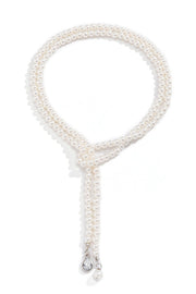 Collier à pampilles en perles avec accents géométriques