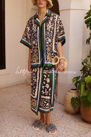 Moroccan Printed Oversized Shirt Dress Set
