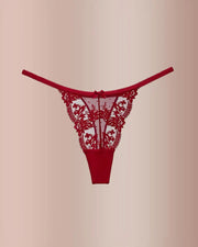 French Embroidered Sheer Lace Thong Panties