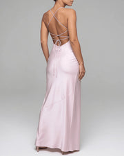 High Slit Open Back Maxi Dress
