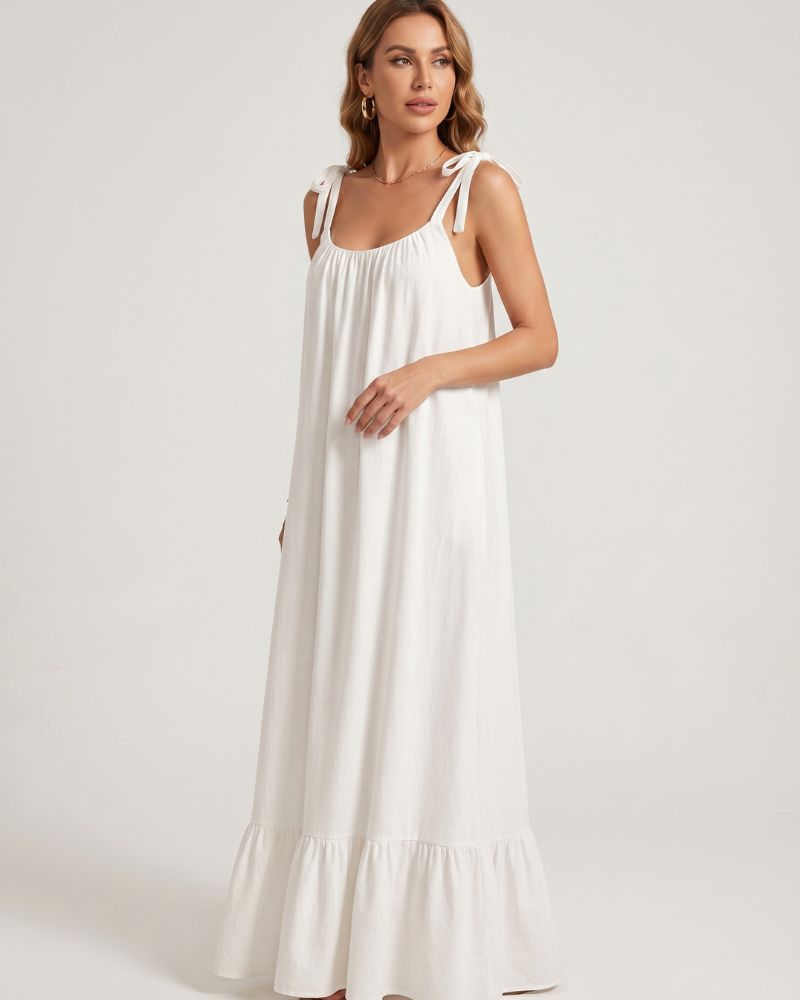 Ruched U-Neck Cami Maxi Dress