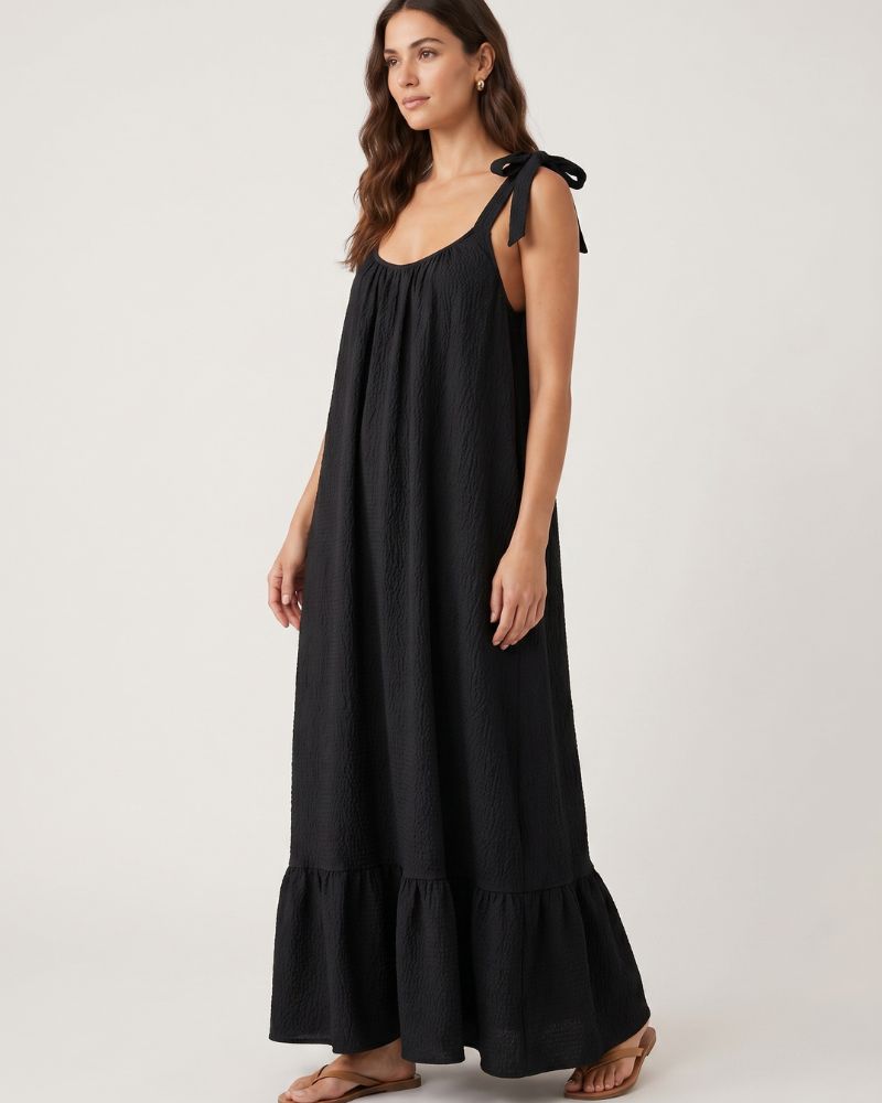 Ruched U-Neck Cami Maxi Dress