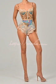 Baroque Lace Bodysuit – Spaghetti Strap Slim Fit