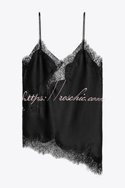 Lace Backless Camisole Top | Spaghetti Strap Vacation Top