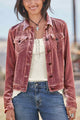 Chaqueta de terciopelo con botones | Abrigo holgado hasta la cadera