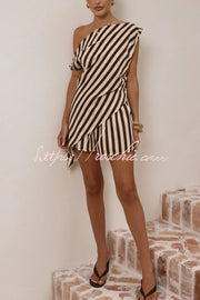 Printed Off-Shoulder Top & Elastic Waist Shorts Set