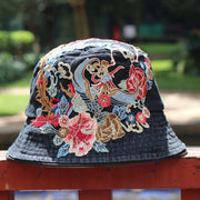 Embroidered Denim Bucket Hat | Ethnic Style