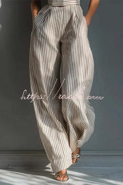 Women's Striped Sleeveless Jumpsuit – Loose Fit Vacation Wear