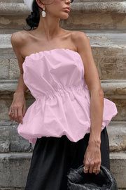 Off-Shoulder Strapless Top with Elastic Waist | Vacation Style