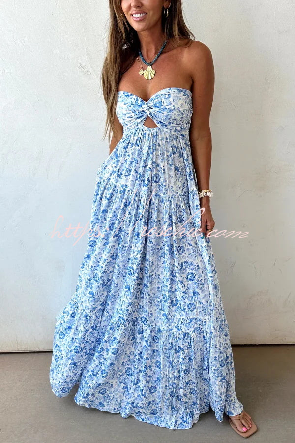 Floral Print Off-Shoulder Maxi Dress | Vacation Resort Wear