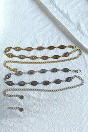 Retro Geometric Metal Waist Chain – Gold & Silver