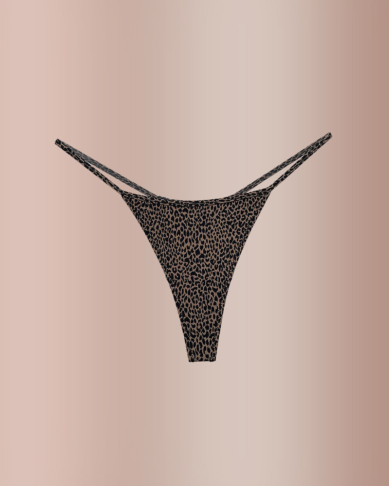 Animal Print Thin Strap Brief