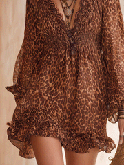 Chiffon Ruffle Mini Dress | Vacation Resort Wear