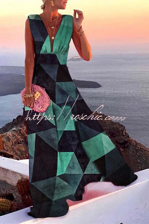 V-Neck Sleeveless Maxi Dress for Party & Vacation